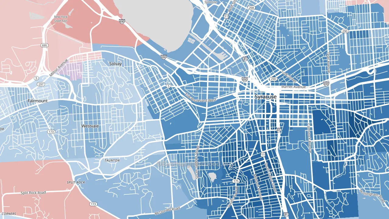 13204, NY block-group political-lean map