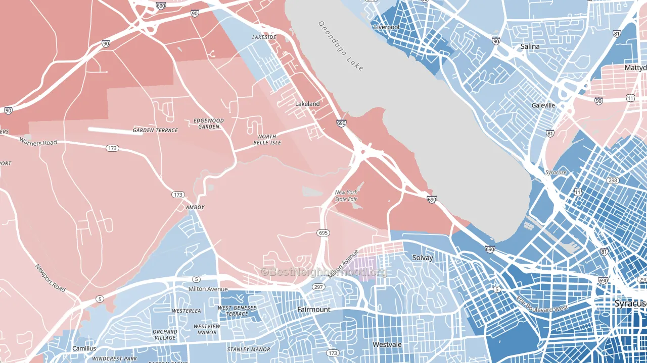 13209, NY block-group political-lean map