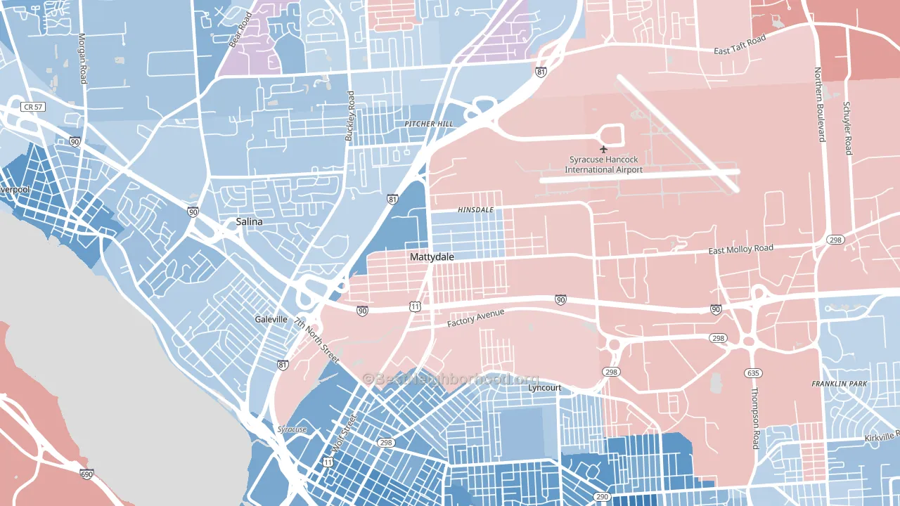 13211, NY block-group political-lean map