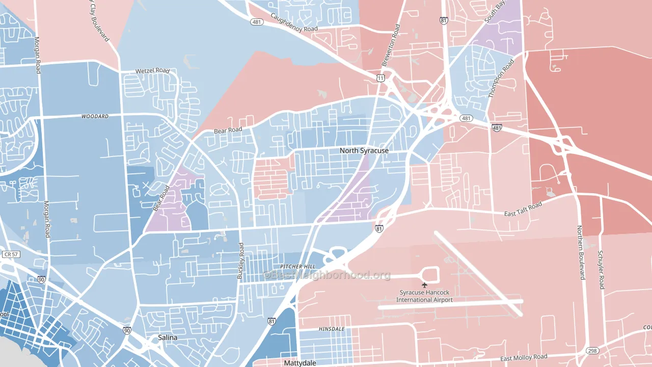 13212, NY block-group political-lean map