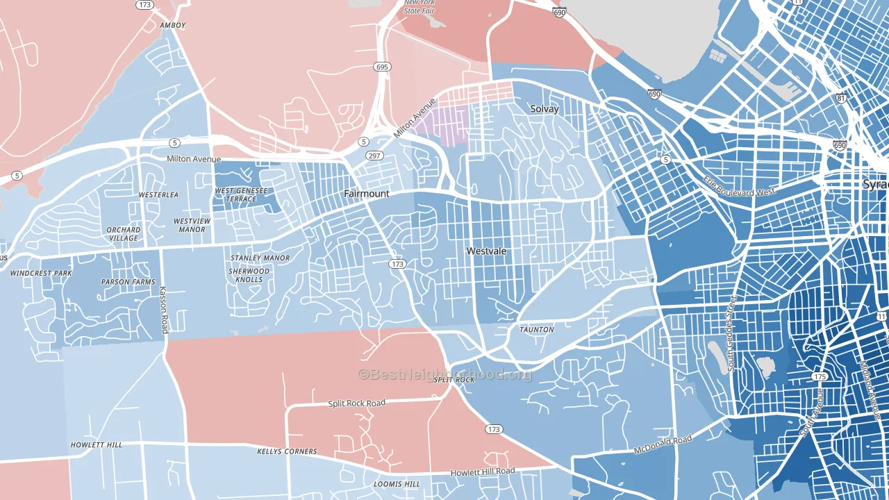 13219, NY block-group political-lean map
