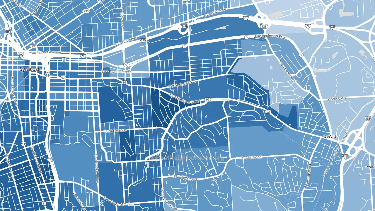 13224, NY block-group political-lean map