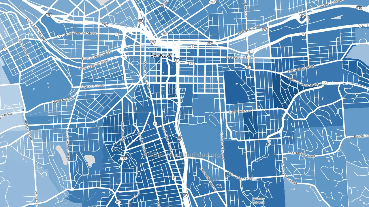 13244, NY block-group political-lean map