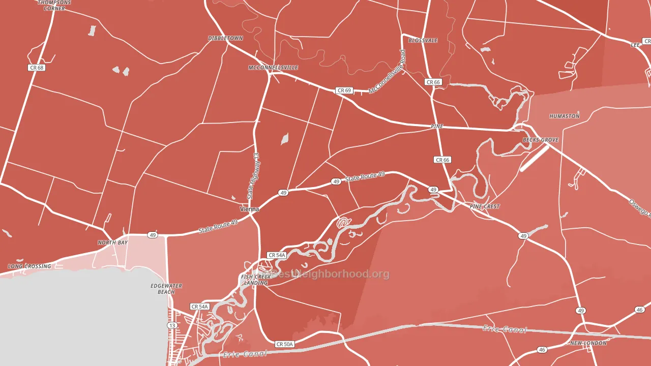 13308, NY block-group political-lean map