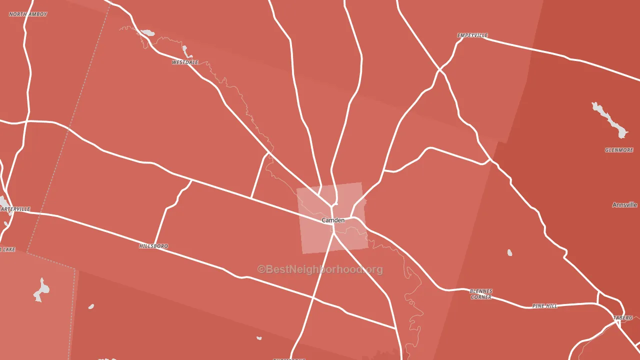 13316, NY block-group political-lean map