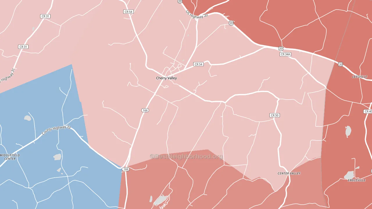 13320, NY block-group political-lean map