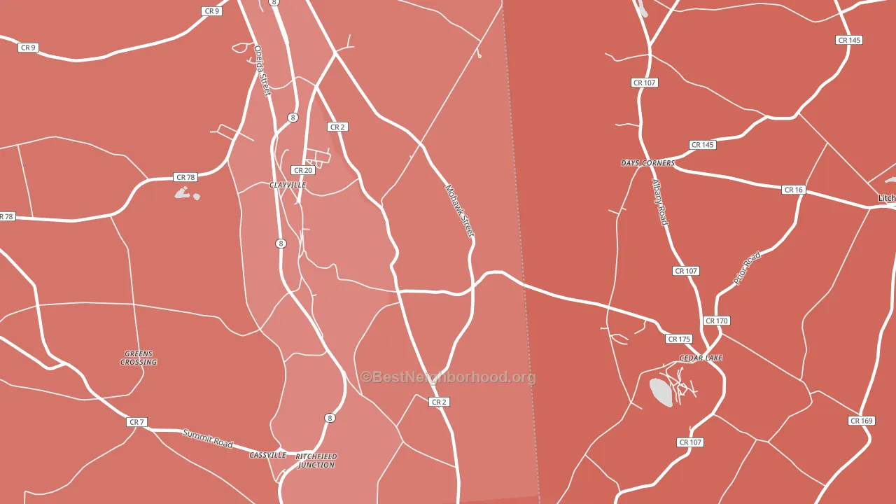 13322, NY block-group political-lean map