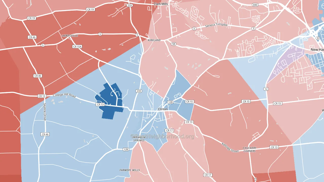 13323, NY block-group political-lean map