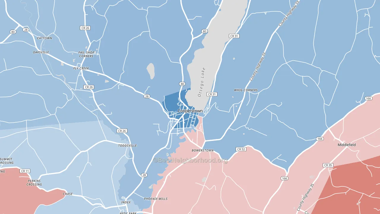 13326, NY block-group political-lean map