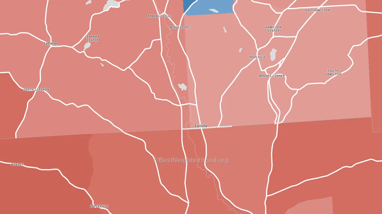 13332, NY block-group political-lean map