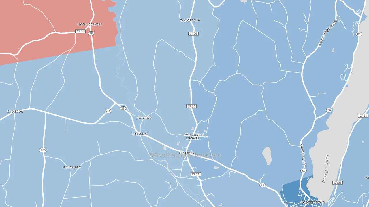 13337, NY block-group political-lean map