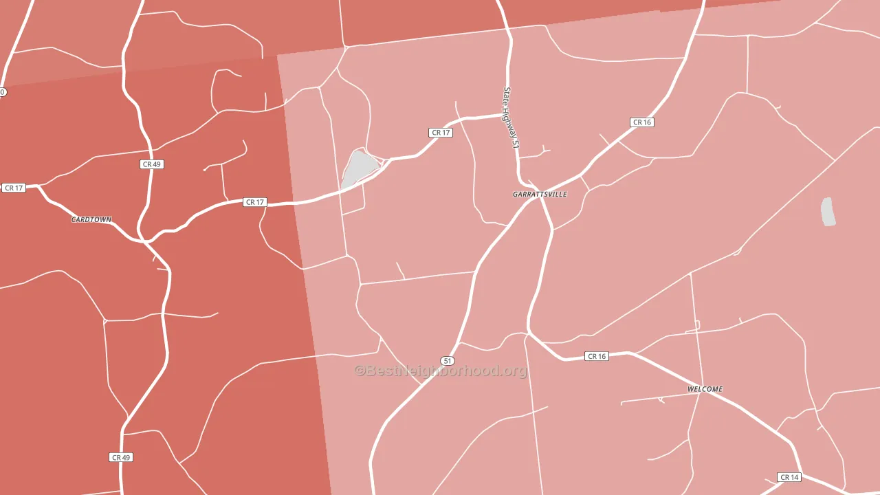 13342, NY block-group political-lean map