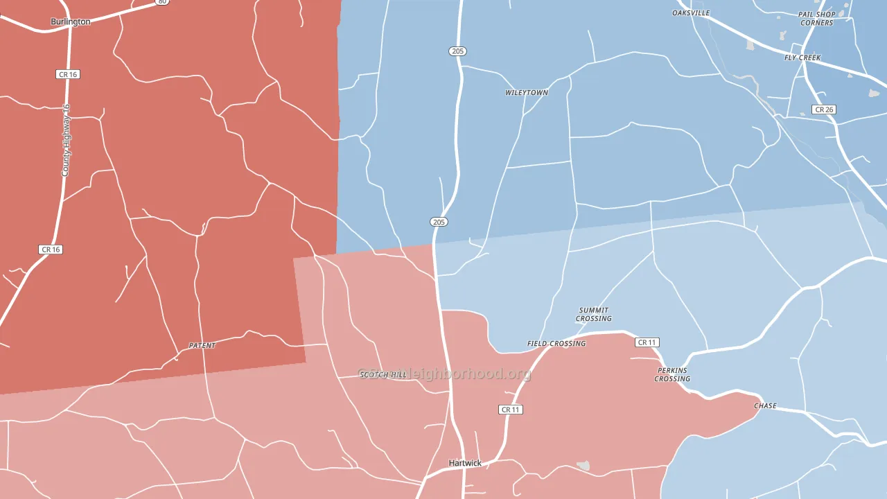 13348, NY block-group political-lean map