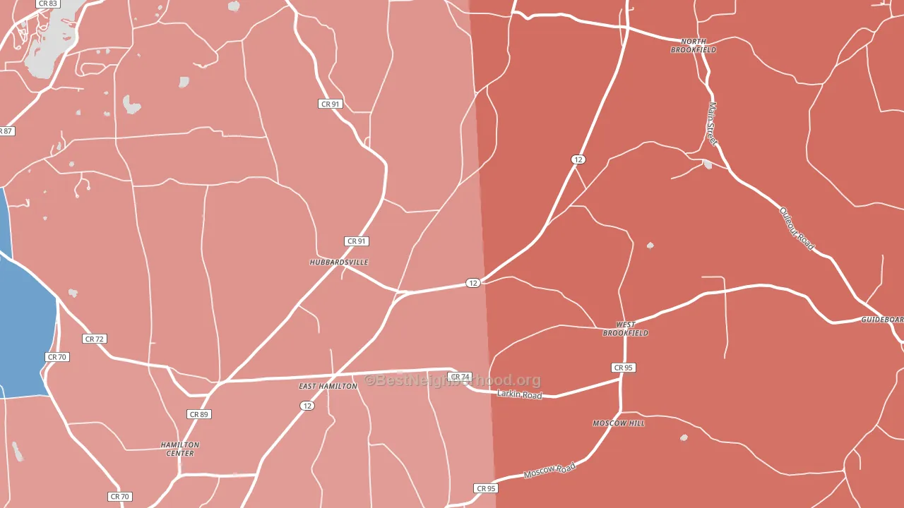 13355, NY block-group political-lean map