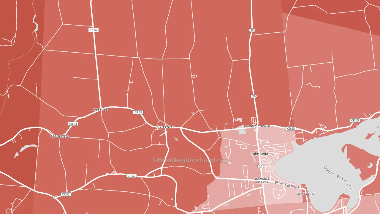 13363, NY block-group political-lean map
