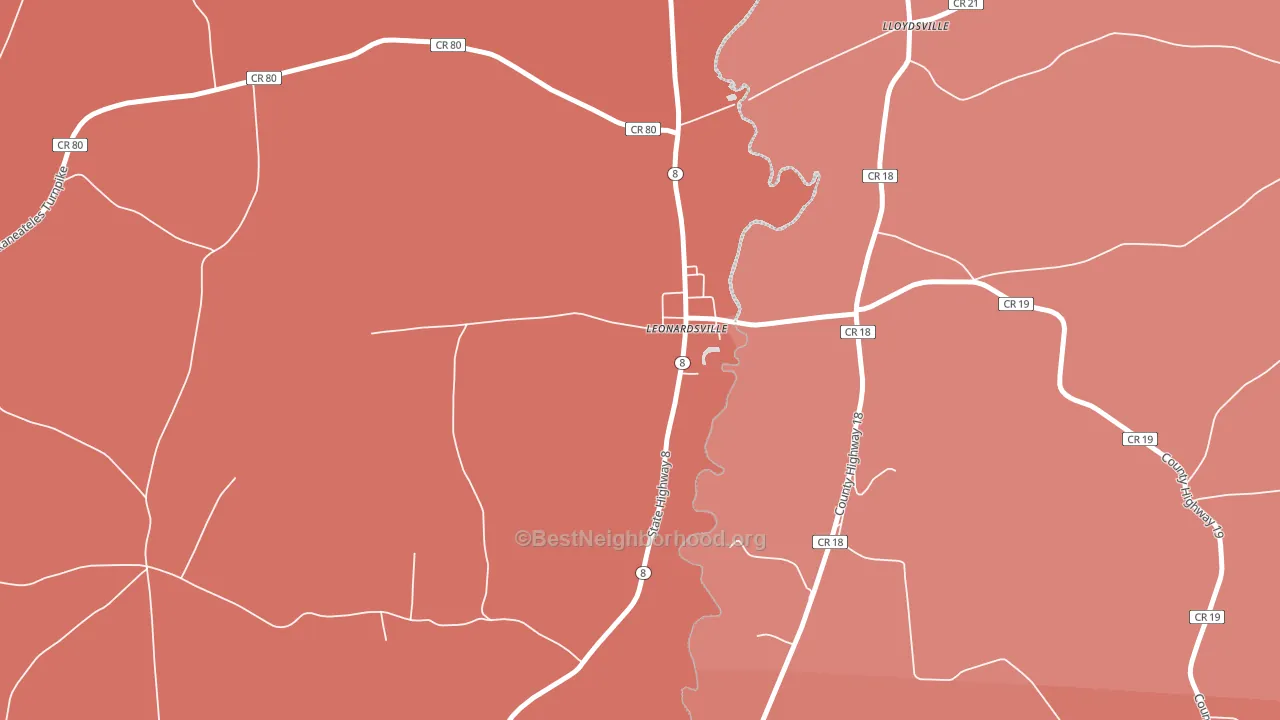 13364, NY block-group political-lean map