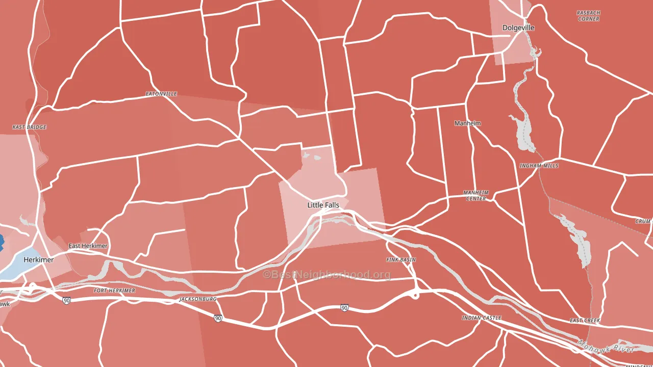 13365, NY block-group political-lean map