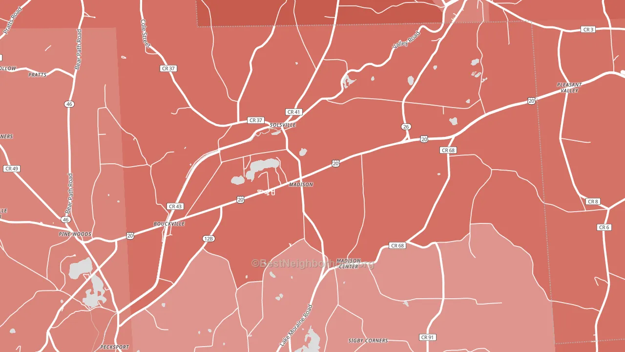 13402, NY block-group political-lean map