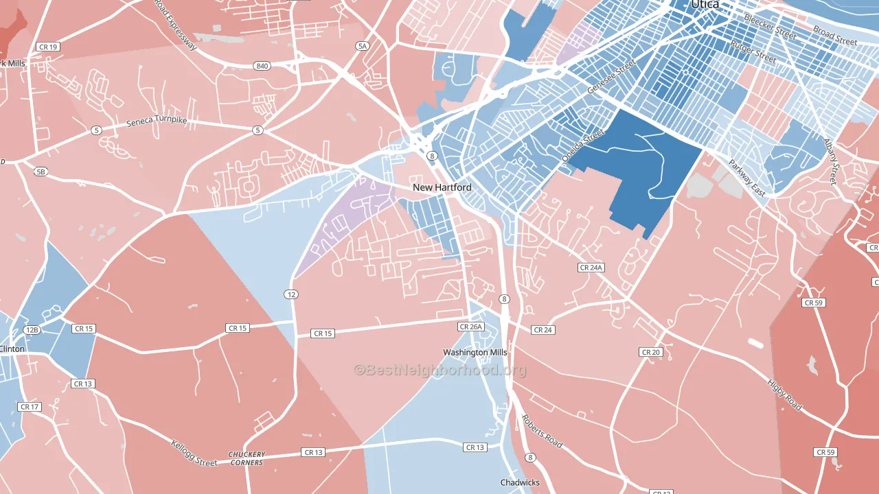 13413, NY block-group political-lean map