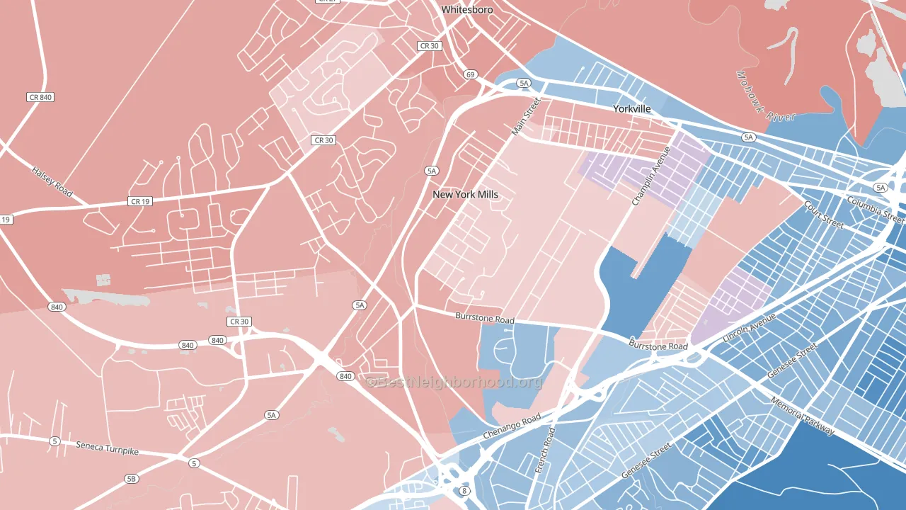 13417, NY block-group political-lean map