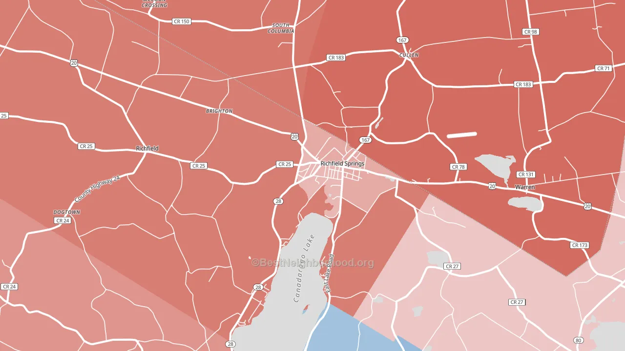 13439, NY block-group political-lean map
