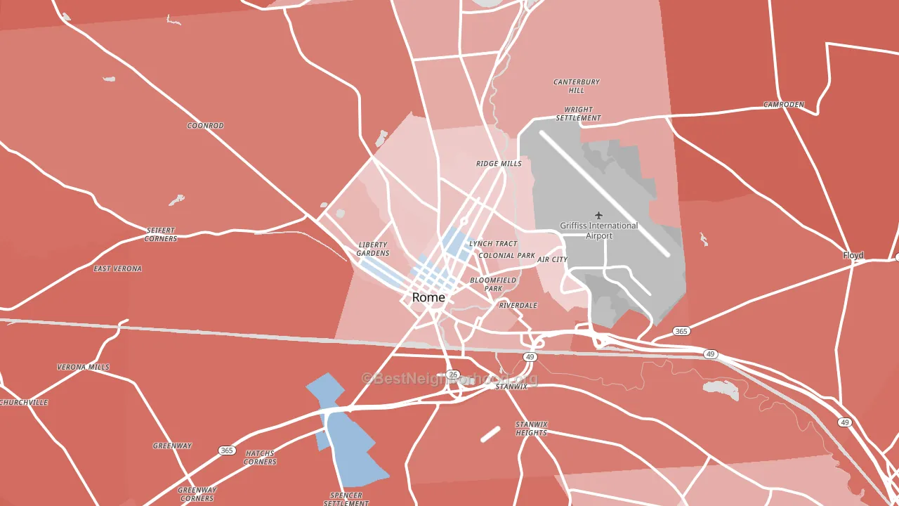 13440, NY block-group political-lean map