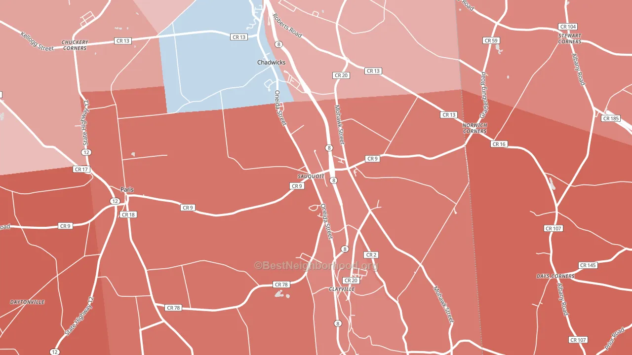 13456, NY block-group political-lean map