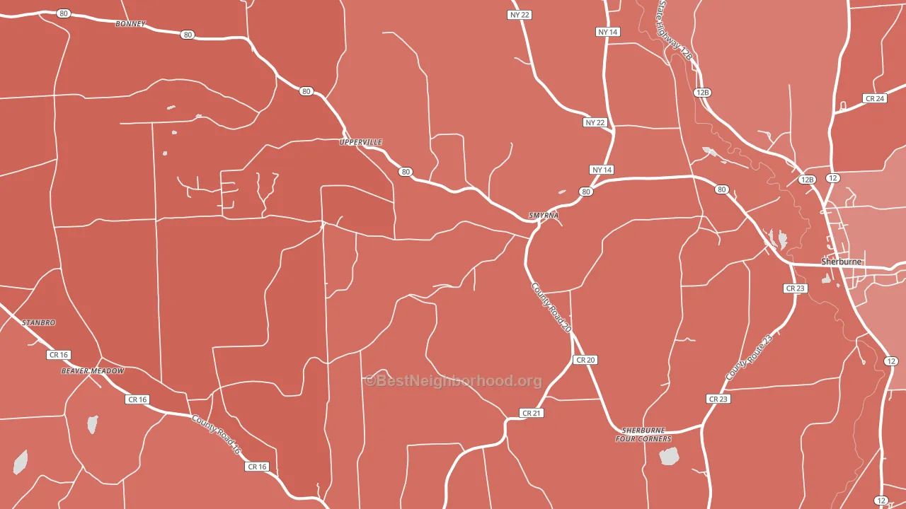 13464, NY block-group political-lean map