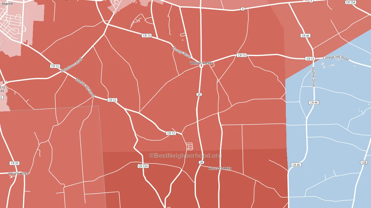 13477, NY block-group political-lean map