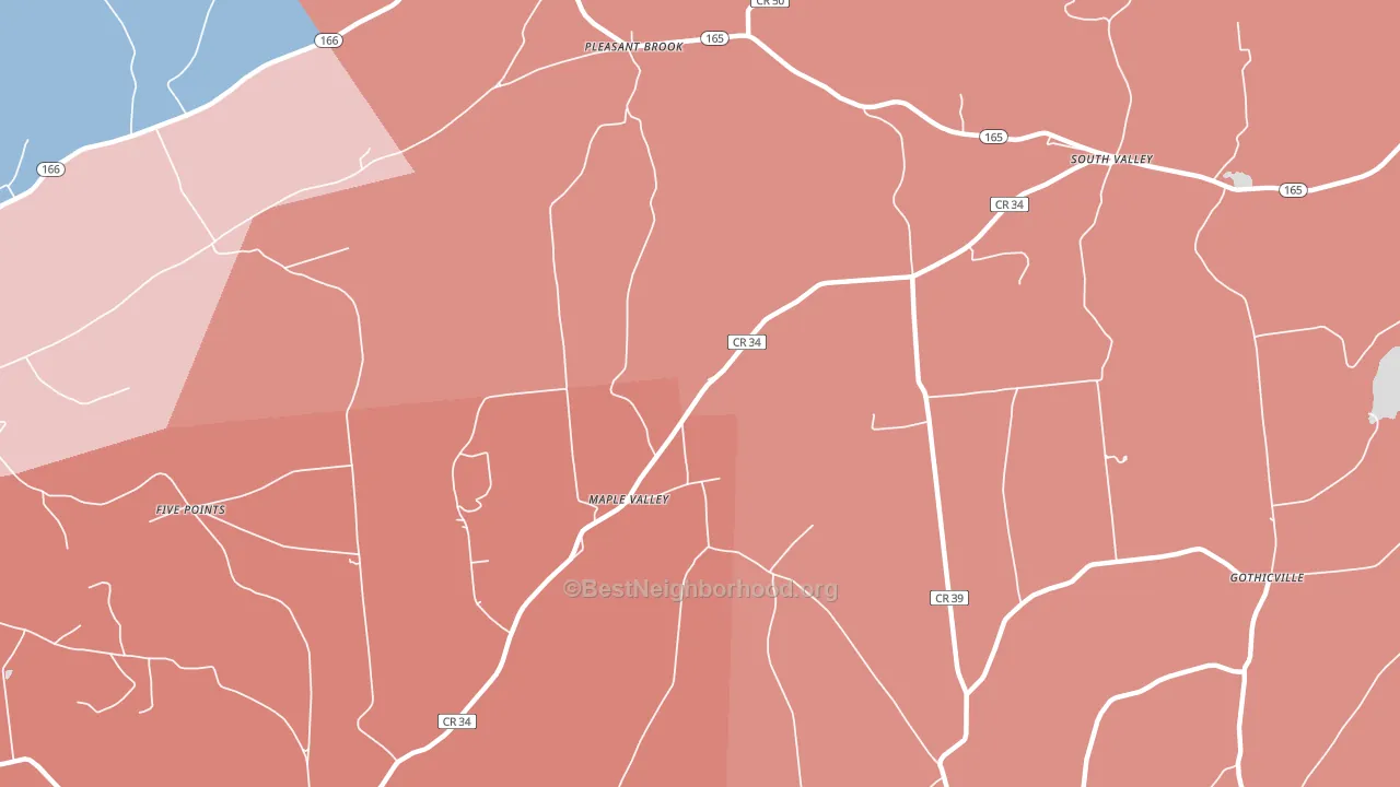 13488, NY block-group political-lean map