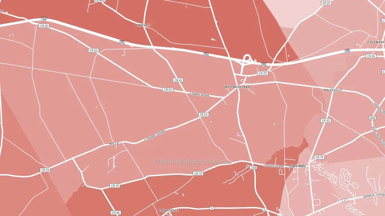 13490, NY block-group political-lean map