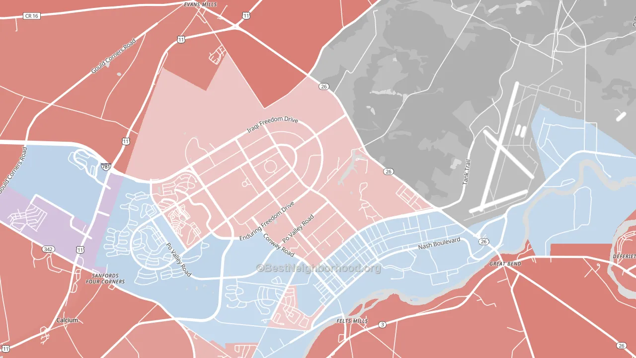 13602, NY block-group political-lean map