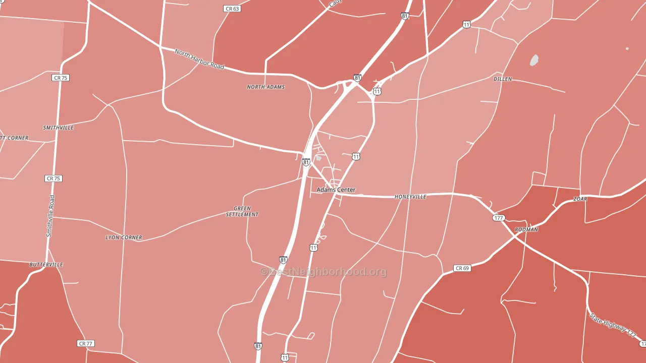 13606, NY block-group political-lean map