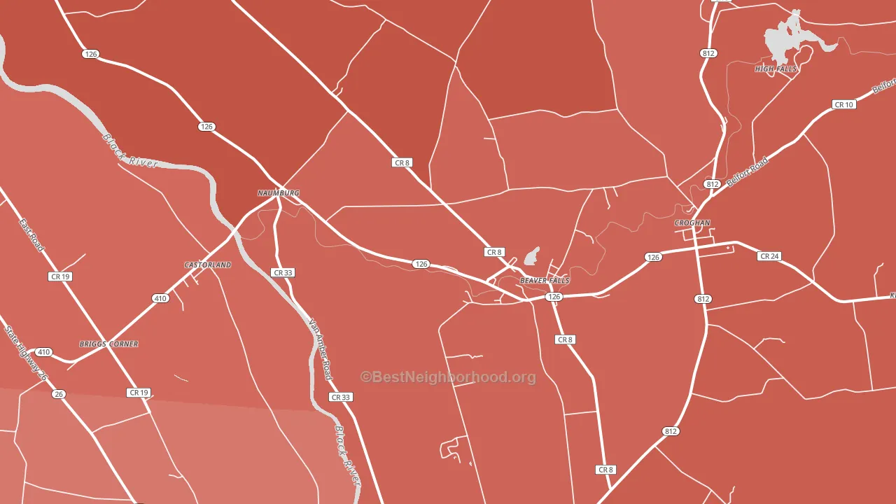 13620, NY block-group political-lean map