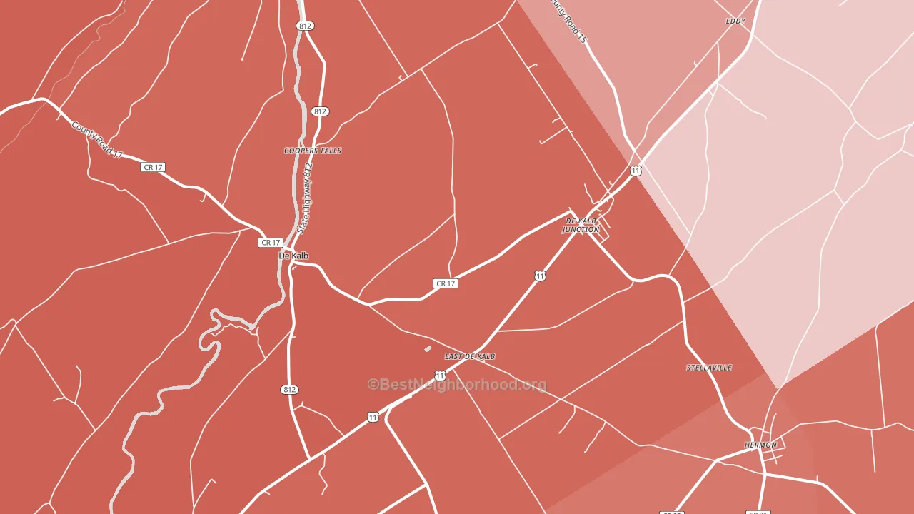 13630, NY block-group political-lean map