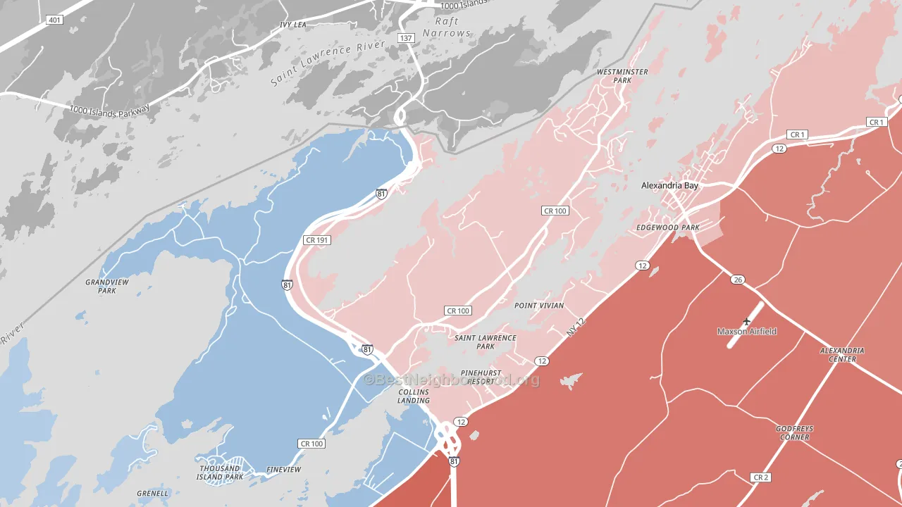 13640, NY block-group political-lean map