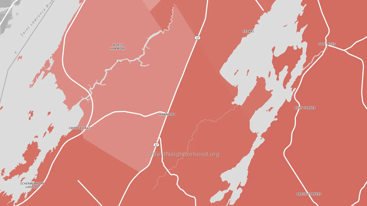 13646, NY block-group political-lean map