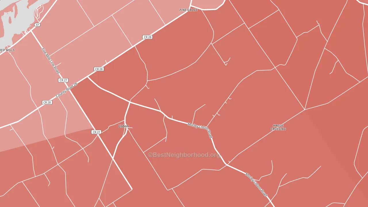 13658, NY block-group political-lean map