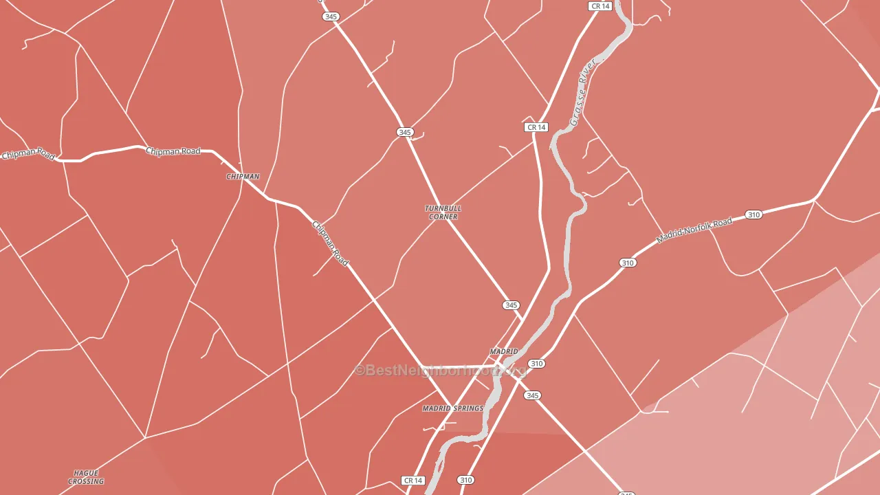 13660, NY block-group political-lean map