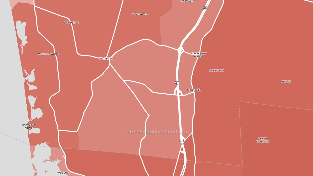 13661, NY block-group political-lean map