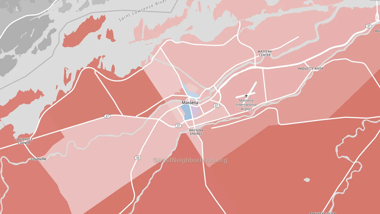 13662, NY block-group political-lean map