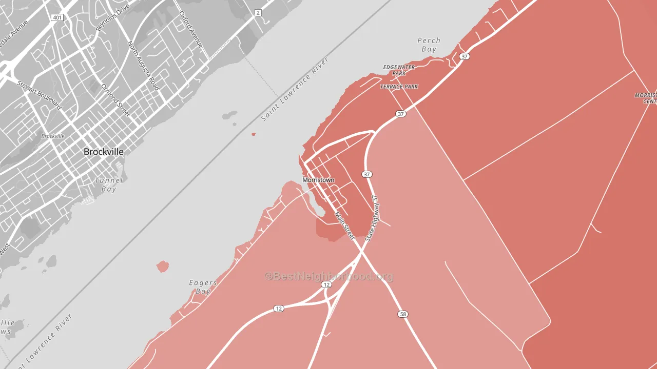 13664, NY block-group political-lean map