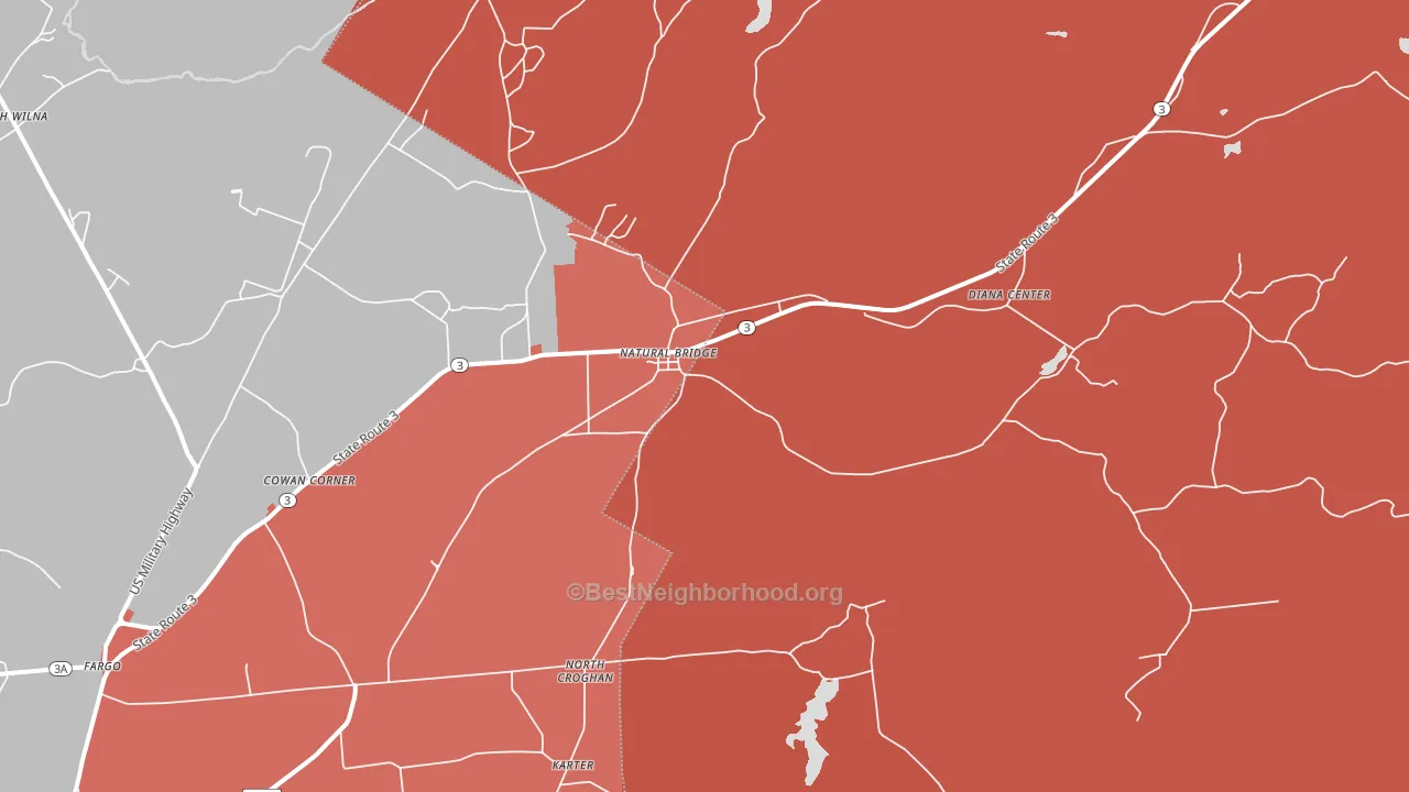 13665, NY block-group political-lean map
