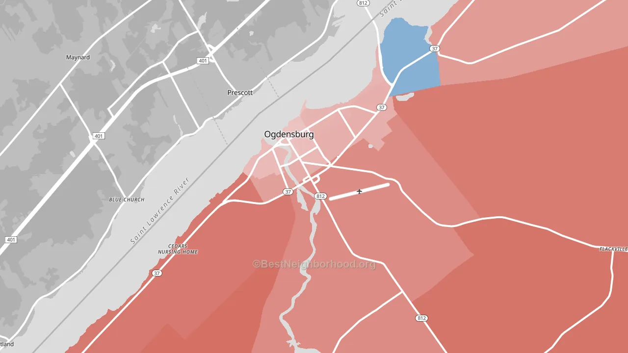 13669, NY block-group political-lean map