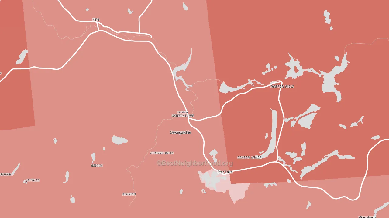 13670, NY block-group political-lean map