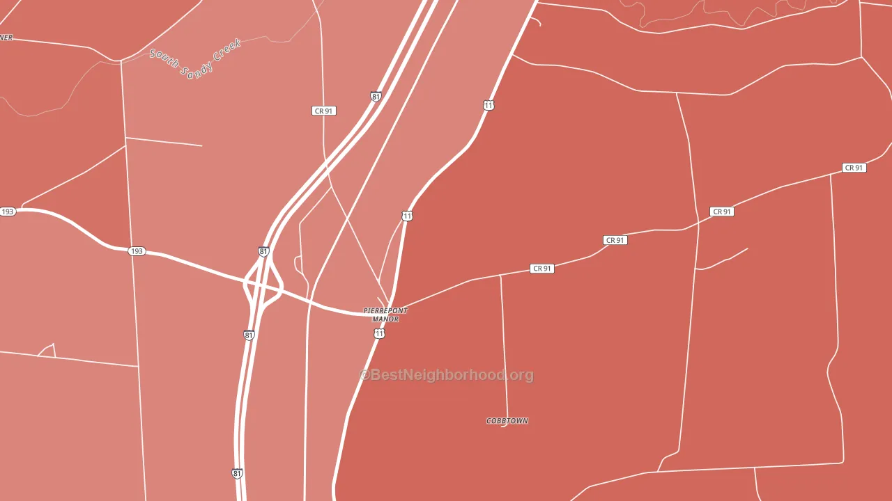 13674, NY block-group political-lean map
