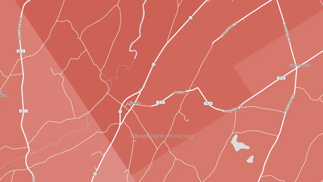 13681, NY block-group political-lean map