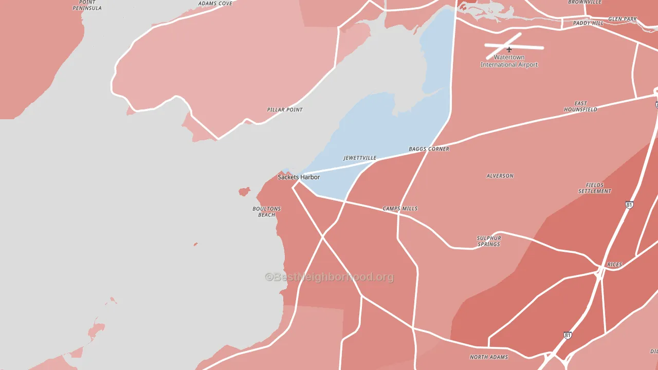 13685, NY block-group political-lean map