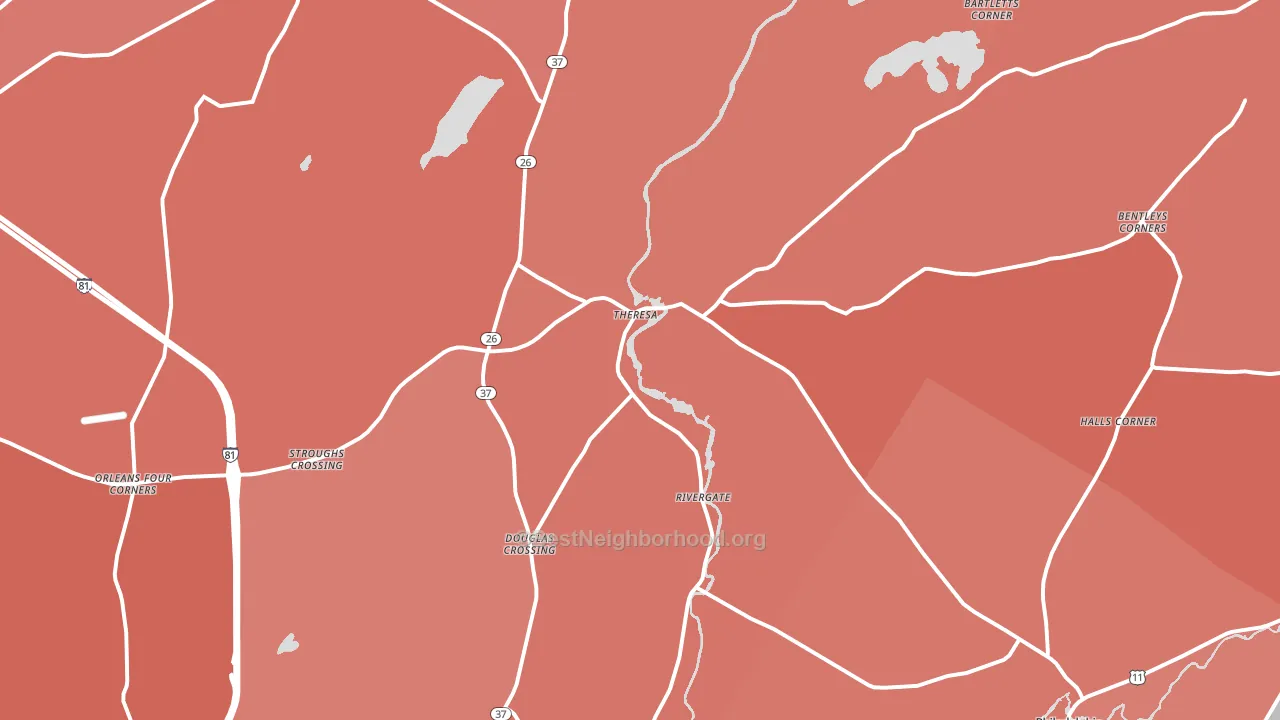 13691, NY block-group political-lean map
