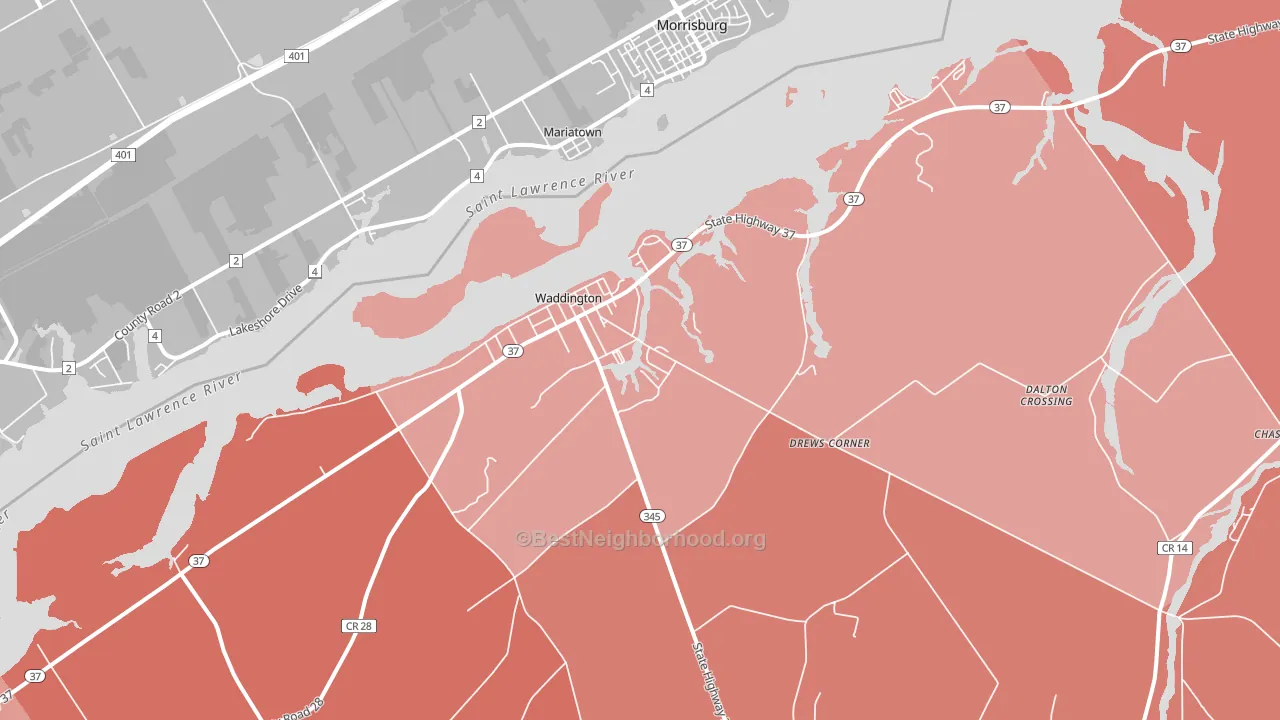 13694, NY block-group political-lean map